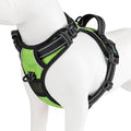 Reflective Dog Harness No Pull Large Breed Vest | with 2 Metal Leash Attachment Hooks(XL, Green) by PHOEPET