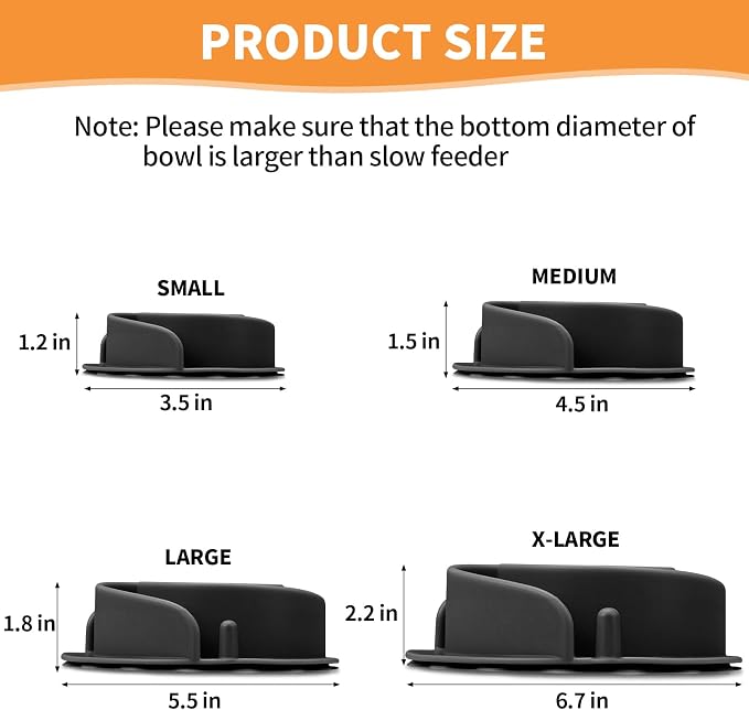 Slow Feeder Dog Bowls Insert, Animire Soft Silicone Slow Eating Dog Food Bowl for Small, Medium and Large Dogs, Compatible with Regular and Elevated Bowls - Image 4