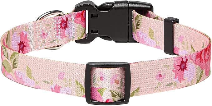 Mihqy Dog Collar for Small Dogs Puppy Cats, Fashion Design, Pink Rose,XS | Neck Fit 7.9"-11.8", Multiple Patterns，4 Sizes for Small Medium Large Dogs, Comfortable for Walks and Outdoor Hikes - Image 2