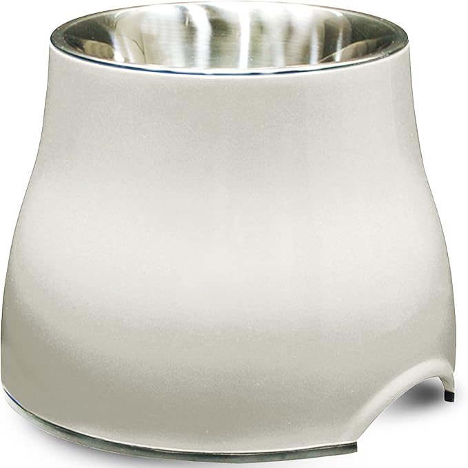 Dogit Elevated Dog Bowl for Large Dogs, White | Stainless Steel Dog Food and Water Bowl by Dogit