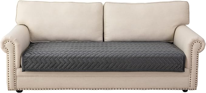Eismodra Couch Cover,Sectional Couch Covers,Sofa Covers for 3 Cushion Couch,Anti-Slip Sofa Slipcovers for Dogs Cats Kids Loveseat Recliner L Shaped Armrest Backrest,Dark Gray 36''x94''(Only 1 Piece) by Eismodra