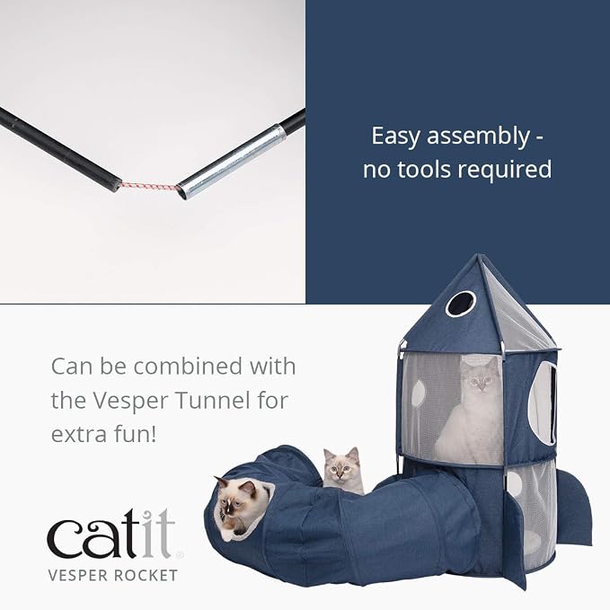 Catit Vesper Rocket Cat Tower, Blue, 42001 - Image 6
