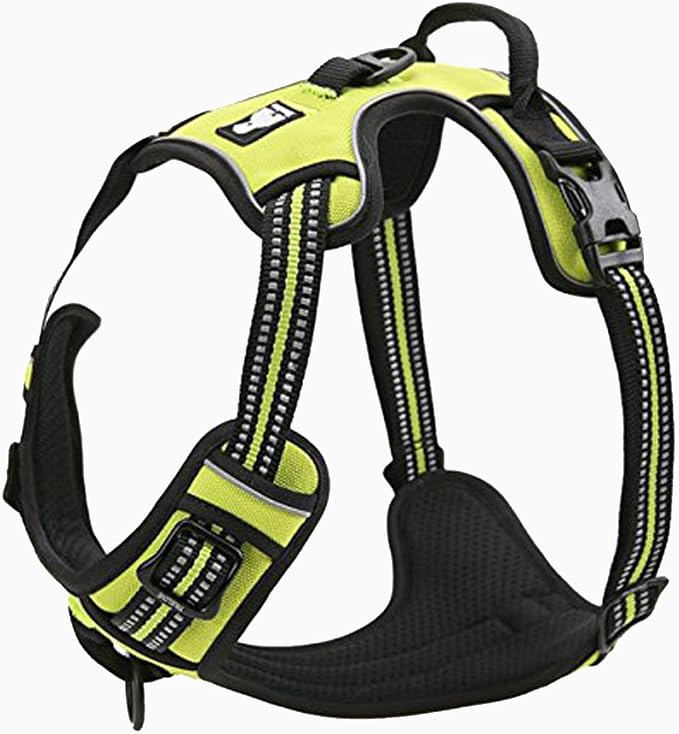 TRUE LOVE Adjustable No-Pull Dog Harness Reflective Vest, Neon Yellow, XS | Front Clip, No-Choke, Soft Padded, Control Handle, Anti Escape, Dog Car Harness, Walking and Training, Escape Proof, TLH5651 by TRUELOVE