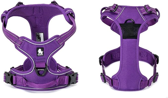 TRUE LOVE Adjustable No-Pull Dog Harness Reflective Pup Vest Harnesses Comfortable Control Brilliant Colors Truelove TLH5651(Purple,L) | Front Clip, No-Choke, Soft Padded, Control Handle, Anti Escape, Dog Car Harness, Walking and Training, Escape Proof... - Image 4