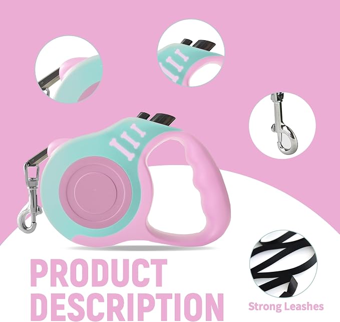 Retractable Dog Leash Automatic Telescopic Tractor Dog Tape | Pet Tape 10/16 FT Durable and Convenient, with Non-Slip Handle, Suitable for Small and Medium-Sized Dogs - Image 5