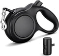 Segarty 16 Ft Retractable Dog Leash with Detachable Poop Bag Holder, 5m Walking Leash for Pets up to 66 Lbs, 360°Tangle-Free Black Dog Lead with Anti-Slip Handle & One-Handed Brake Pause Lock for Dogs by Segarty