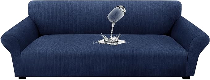 Waterproof Couch Cover, Stretch Non-Slip Oversized Sofa Slipcover with Elastic Bottom Stay-in-Place - Leakproof Furniture Protector for Kids & Pets - Washable (Oversized Sofa, Navy) by Unknown