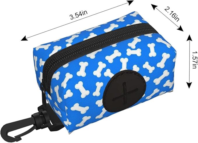 Dog Poop Bag Holder for Leashes - Lightweight Pet Waste Bags Dispenser Doggy Zippered Pouch for Puppy Walking Accessories(Dog Bones) - Image 3