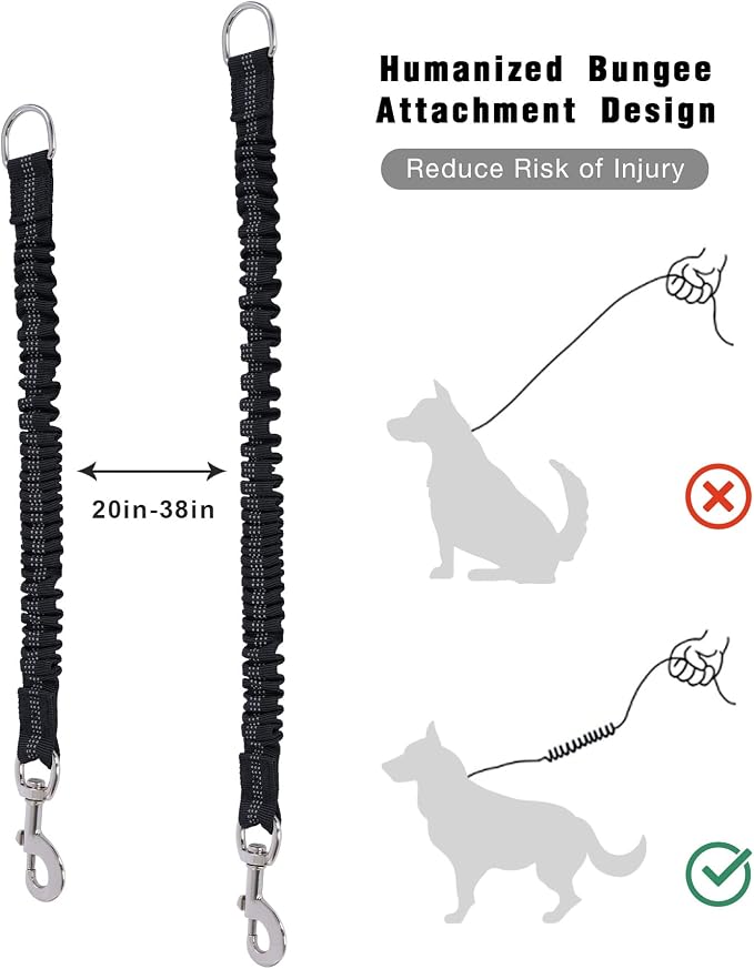 Long Dog Leash with Reflective Threads 15FT 20FT 30FT 50FT,Heavy Duty Bungee Dog Leashes for Small Medium Large Breed Dogs,Shock Absorbing Training Leash for Walking,Hunting,Camping&Yard - Image 4