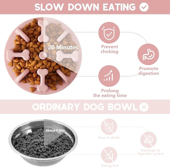 Soft Silicone Anti-Choking Puzzle Slow Down Eating Feeder Insert for Dogs, Compatible with Regular Elevated Dog Bowls - Image 5