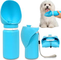 2 in 1 Foldable Dog Water Bottle, Leakproof Portable Pet Dispenser, Blue | Portable Water Dispenser for Cat, Rabbit, Puppy and Small Animals, for Pets Outdoor Walking, Hiking, Travel, BPA Free by HANDZEE