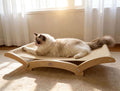 Extra-Large Sisal Cat Scratcher Bed for Indoor Cats, Cat Scratching Post with Hammock Nartural Sisal Scratch Pad for Large Cats Scratcher Lounge Chair, Wooden Cat Furniture (Light Nartural) by BumaiGo