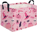 Halloween Ghost thriller basket,Empty Halloween basket,Horror and thriller decor,Trick or Treat Box for Boys and Girls,Horror decor(Pink pumpkin) by FXOCSHE