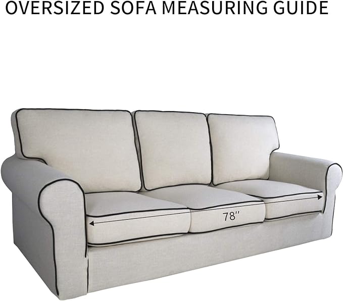 PureFit Stretch Oversized Couch Covers Sofa Slipcovers Grayish Green | 1-Piece Sofa Cover Washable Soft Couch Protector, Couch Slipcover with Non Skid Foam and Elastic Bottom for Kids, Dogs - Image 6