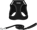 Best Pet Supplies Voyager Step-in Air All Weather Mesh Harness and Reflective Dog 5ft Leash Combo with Neoprene Handle, for Small, Medium and Large Breed Puppies - Black, XX-Small by BestPetSuppliesLLC