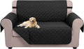 U-NICE HOME Loveseat Sofa Cover for 2 Cushion Couch, Black | 54''Oversized Loveseat Cover Washable, Pet Friendly, Elastic Straps, Water Repellent, Furniture Protector for 2 Cushion by U-NICEHOME