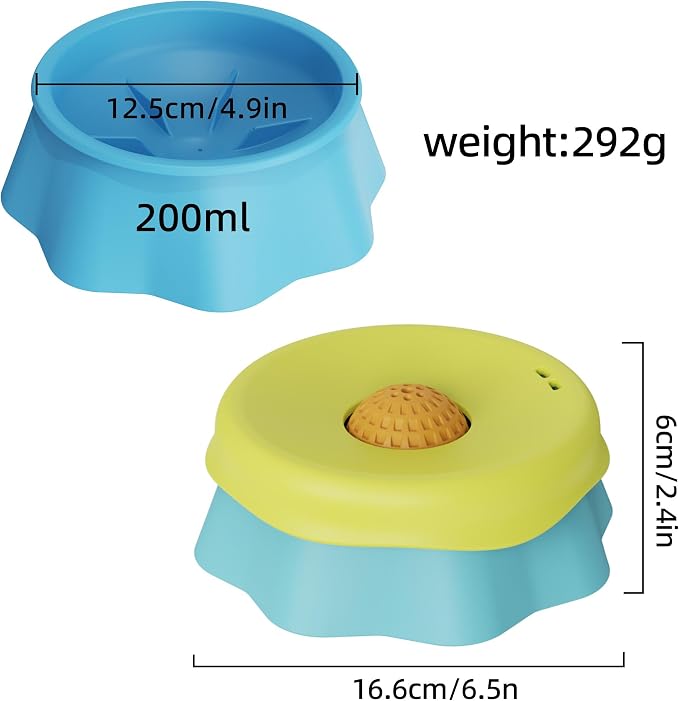 Dog Slow Feeder Bowl, Splash Proof Anti-Gulping Dish for Small Medium Dogs | Controlled eating protects dog gut health. Thick base prevents bowl sliding, spills and floor messes while feeding. - Image 7