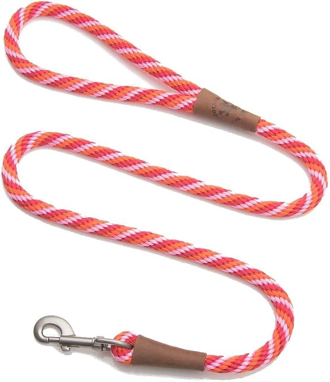 Mendota Pet Snap Leash - British-Style Braided Dog Lead, Made in The USA - Taffy, 1/2 in x 6 ft - for Large Breeds by MendotaPet