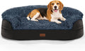 3.7 inch Thickened Orthopedic Dog Beds for Medium Dogs, Supportive Dog Sofa Bed with 28D Egg-Crate Foam, Removable Washable Plush Cover, Waterproof Lining, Half-Round Design for Puppy,Senior Dog by iweepet