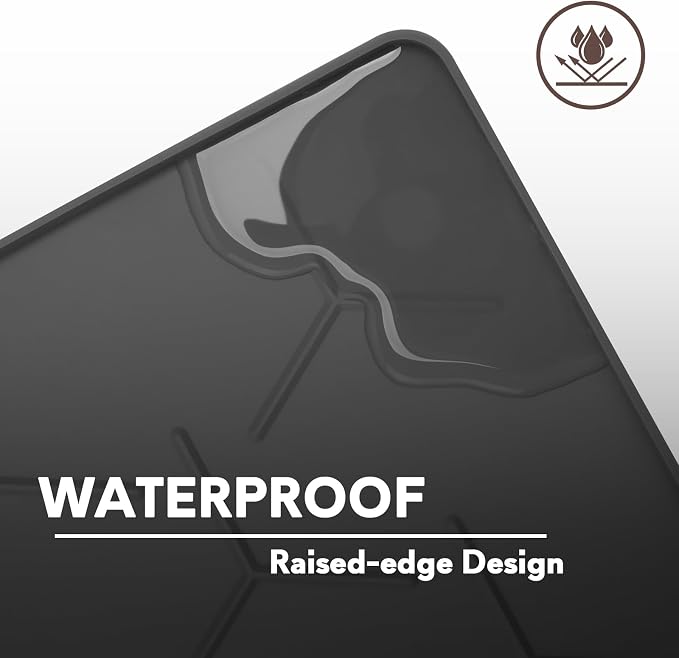 Garoopion Silicone Cat Litter Mat Large 40" X 28", Easy to Clean, Black | Large Size Waterproof Silicone Mat with Raised Edges, Catch Litter, Protect Floor from Urine, Multi-Use for Dog/Sink/Kitchen - Image 7