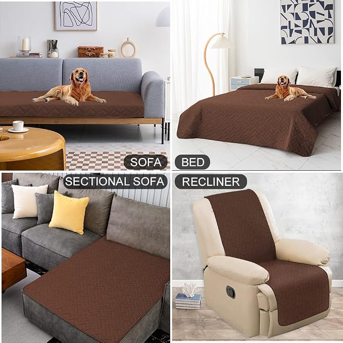 fuguitex Waterproof Dog Bed Cover Couch Cover for Pet Anti-Slip Cat Mat Pet Pad Blanket for Sofa Chair Recliner Bed Furniture Protrctor - Image 6