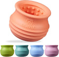 Dog Enrichment Treat Toy, Long-Lasting Wobbly Interactive Freeze Lick Toys for Dogs, Stuffable Puzzle Feeder Toy for Boredom, Silicone Treat Dispensing Chew Toy (Pastel Orange,L) by BESTALK