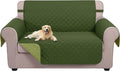 U-NICE HOME Loveseat Sofa Cover for 2 Cushion Couch, Huntergreen/Sage | 54''Oversized Loveseat Cover Washable, Pet Friendly, Elastic Straps, Water Repellent, Furniture Protector for 2 Cushion by U-NICEHOME