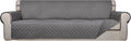 PureFit Reversible Quilted Couch Covers for Dogs Sofa Cover 4 Seater 88" | Gray/Gray, Water Resistant Couch Protector, Washable Pet Couch Cover with Non Slip and Elastic Straps For Kids by PureFit