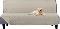 U-NICE HOME Futon Sofa Covers 68''Armless Couch Cover, Beige/Beige | Washable, Pet Friendly, Elastic Straps, Water Repellent, Furniture Protector Mat by U-NICEHOME