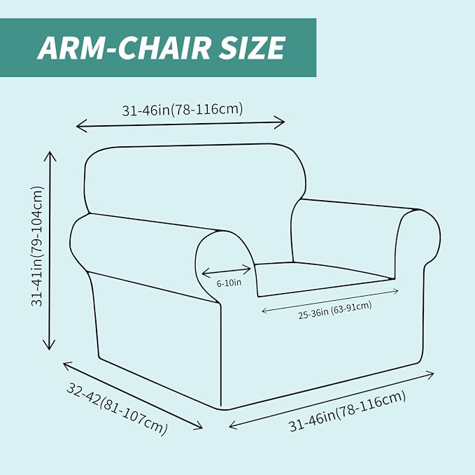YEMYHOM Couch Cover Latest Jacquard Design High Stretch Sofa Chair Covers for Living Room, Pet Dog Cat Proof Armchair Slipcover Non Slip Magic Elastic Furniture Protector (Small, Ivory) - Image 6