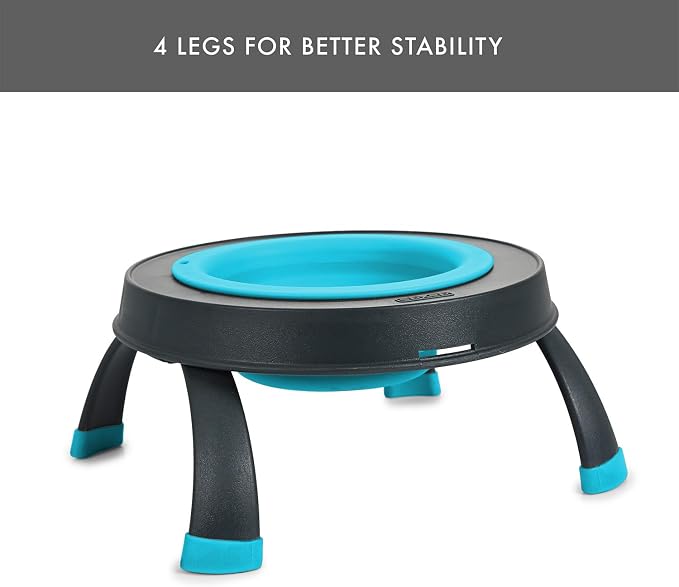 Dexas Pets Elevated Pet Feeder, Small, 1.5 Cup Capacity, Blue, Raised Pet Food and Water Bowl - Image 8