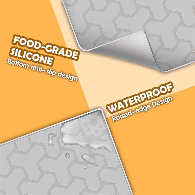 Silicone Cat Litter Mat, Large 34"x22", Foldable and Easy to Clean, Waterproof, Leak-Proof, and Urine-Proof, Protects Floors, Suitable for Indoor Litter Box Mats.(Gray) - Image 5