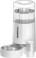 CZPET Dog Water Bowl Dispenser with Stainless Steel Bowl (8L+Filter,White) | With Stainless Steel Bowl Gravity Waterer, Large Capacity and Drinking Area Noise-Free for Pets by CZPET
