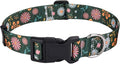 Mihqy Dog Collar for Small Dogs Puppy, Floral Design, Dark Green Flower,XS | Neck Fit 7.9"-11.8", Multiple Patterns，4 Sizes for Small Medium Large Dogs, Comfortable for Walks and Outdoor Hikes by Mihqy
