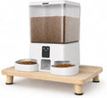 Solid Wood Elevated Cat Feeder Stand, Raised Bowl Holder for Automatic Cat Feeders, Large Double Bowls & Traditional Bowls, Ergonomic Raised Station Relieves Spine and Joint Pressure by MAKEPETLUCKY-WelcometoCatTunnelClub