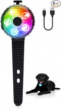 2-Pack Dog Collar Light with Memory Function, 8 Modes, IPX7 Waterproof | 24 hour runtime, flower shaped light, visible up to 1550 ft, fits all dog sizes, thicker adjustable strap by Unknown