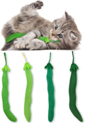 CiyvoLyeen Plush Green Bean Catnip Toys for Indoor Cats 4 Pack | Cat Chew Kicker Toys, Boredom Relief, Interactive Play, Soft Durable Plush with Catnip, Funny Gift for Cat Lovers & Kitten by CiyvoLyeen