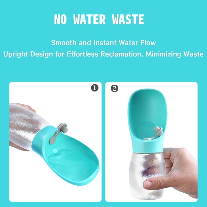 Kalimdor Dog Water Bottle,Leak Proof Portable Puppy Water Dispenser with Drinking Feeder, Dog Walking Accessories for Pets Outdoor Walking, Hiking, Travel, Food Grade Plastic - Image 2