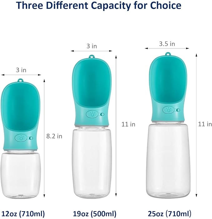 WePet Portable Dog Water Bottle, 19 OZ, Leak Proof Puppy Water Dispenser with Drinking Feeder for Pets Outdoor Walking, Hiking, Travel, Food Grade Plastic - Image 3