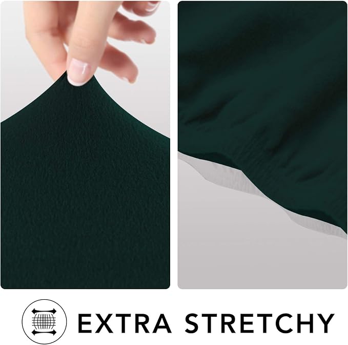 PureFit Stretch Oversized Couch Covers Fleece Sofa Slipcovers Deep Teal | 1-Piece Sofa Cover Washable Soft Couch Protector, Couch Slipcover with Non Skid Foam and Elastic Bottom for Kids, Dogs - Image 4