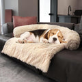 Luxurious Calming Dogs/Cats Bed Mats, Dog Pad Washable Removable Couch Cover, Plush Long Fur Mat for Pets, Waterproof Lining, Perfect for Small, Medium and Large Dogs and Cats (Beige, 36"x31") by Tinaco