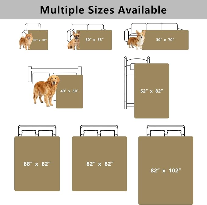 Waterproof Couch Cover for Dogs - Washable Pets Furniture Protector | TPU Leak-Proof Liner, Lightweight & Reversible, Fits Chair, Sofa, Bed, 82" x 102" , Sand/Cream - Image 7