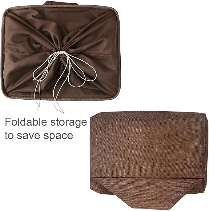 TheWarmHome Organization and Storage for Organizing - Extra Jumbo 3 Pack 20.5x15.7x13.8 inch Fabric Storage Bin for Shelves, Storage cubes for Decorative Shoes Towel Blanket Closet (Brown) - Image 8