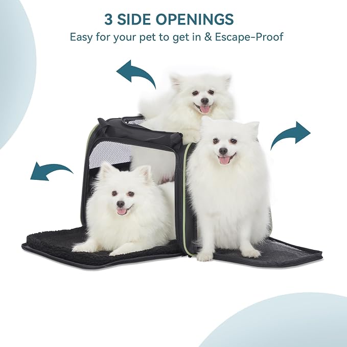 PETSFIT Large Cat Carrier, Dog Carrier up to 25Lbs, Pet Privacy Protection Travel Pet Carrier for Medium and Large Cats, Small Dogs, Puppies (Large, Black) - Image 3
