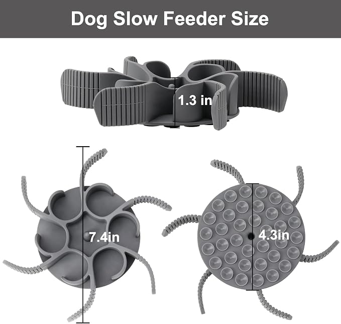 Dog Slow Feeder Bowls Silicone Spiral Pet Food Feeder Insert to Slow Eating | Durable Non-skid Compatible with Stainless Steel, Glass & Ceramic Slow Feeder Dog Bowls for Small Medium Large Breed Dogs - Image 7
