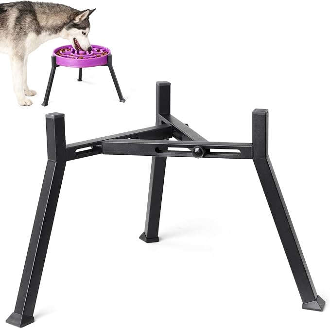 LOOBANI Elevated Dog Bowl Stand Adjustable 8.2"-11" Width for Large Seniors | for Senior & Arthritic Dogs, Reduces Neck Strain, Non-Slip Rubber Feet, Rust-Proof Stand, Easy Clean by LOOBANI