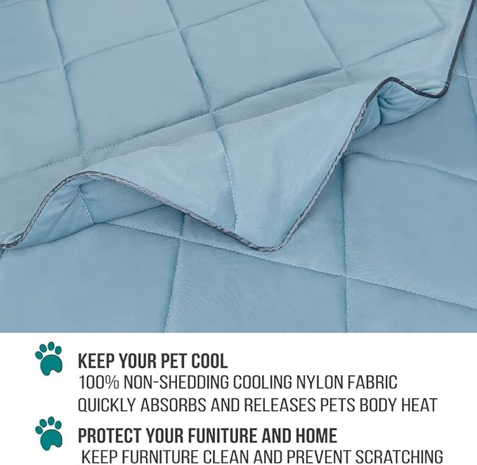 PetAmi Premium Cooling Dog Blanket | Lightweight Fluffy Pet Throw Blanket Bed Cover for Dogs, Cat, Puppies | Pet Blanket Furniture Protector Couch Sofa | Reversible Fuzzy Cozy | 29x40, Dusty Blue - Image 4