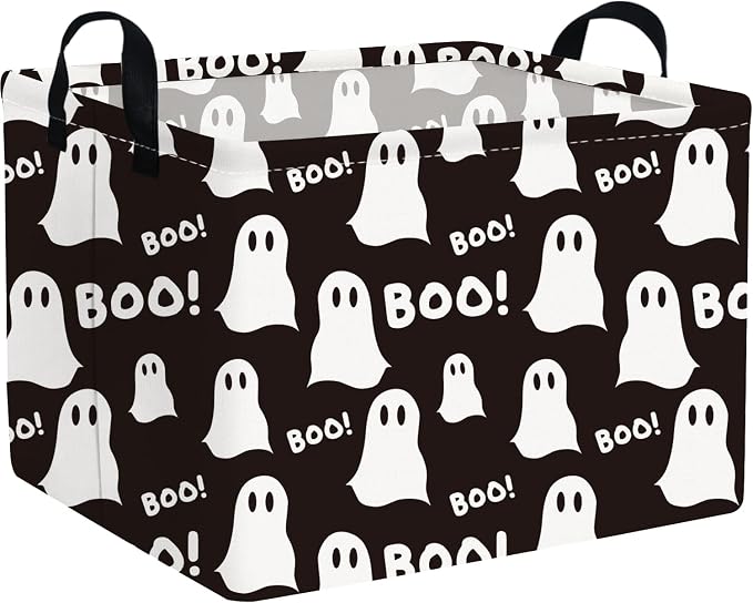 Halloween Boo Horror basket,Empty Halloween basket,Horror and thriller decor,Trick or Treat Box for Boys and Girls,Horror decor(Boo Ghost) by FXOCSHE