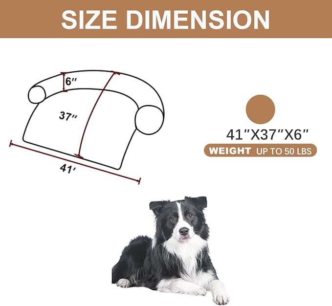 Calming Dogs/Cats Bed Mats, Dog Pad Washable Removable Couch Cover, Plush Long Fur Mat for Pets, Waterproof Lining, Perfect for Small, Medium and Large Dogs and Cats (Desert Brown, 41"x37") - Image 2