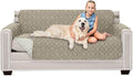 Sofa Shield® Couch Sofa Slip Cover for Dogs with Strap, Damask Latte Ivory | Reversible Furniture Protector, Stain and Tear Resistant Cushion Cover, Machine Washable Slipcover for Pets, Cats 70 inch by SofaShield